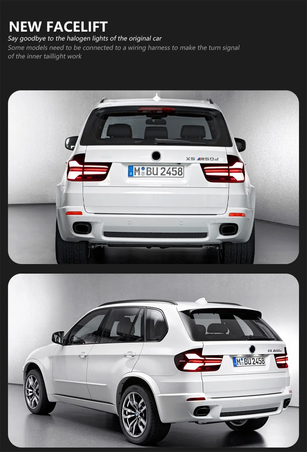 Taillight Upgrade For BMW X5 E70 2010-2013 LED DRL Brake Dynamic Turn Signal Light Assembly Car Lamp