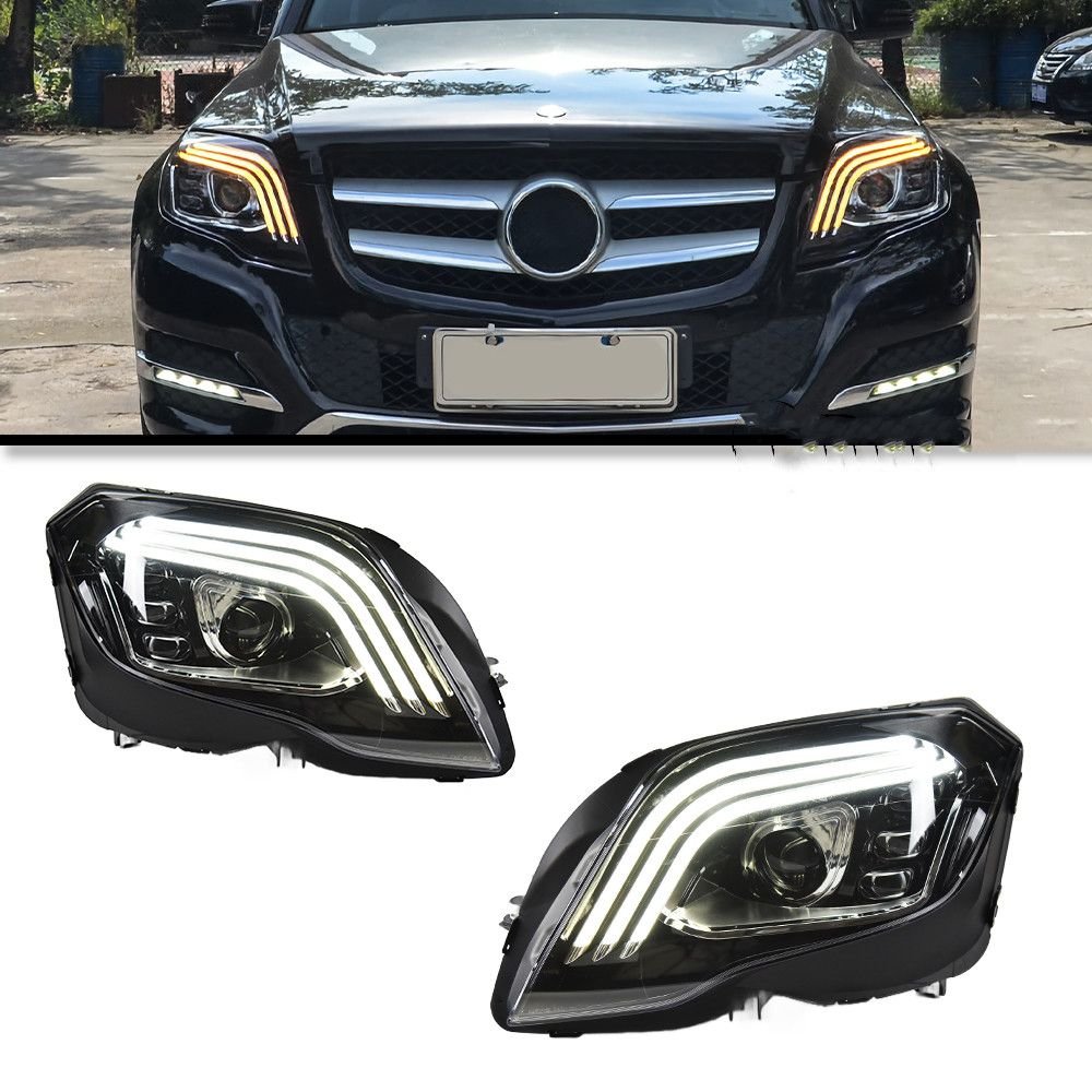 e4a62e36-360b-4429-869e-5bdf05a0b520 Mercedes Benz GLK X204 Headlights 2008-20 15 Upgrade Maybach Styling LED Daytime Lights Turn Signal Lamp - Image 1