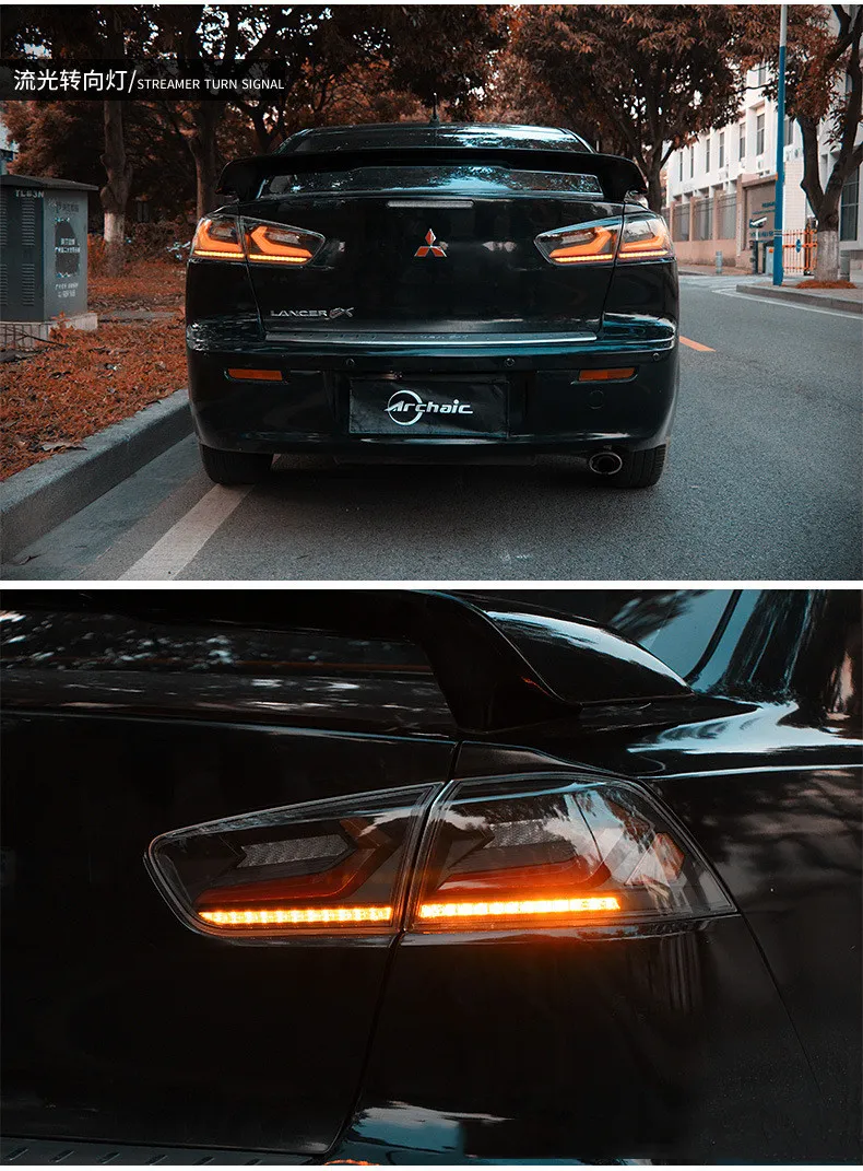 Taillight For Mitsubishi Lancer EVO LED Dynamic Tail Lights Upgrade Corvette Styling With Welcome Light Replacement