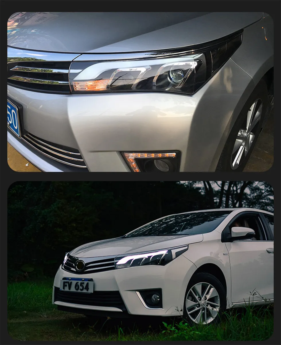 Car Headlights LED Light Bulb For Toyota Corolla 2014-20 16 Headlight LED Running Lights Bi-Xenon Beam Fog Lights