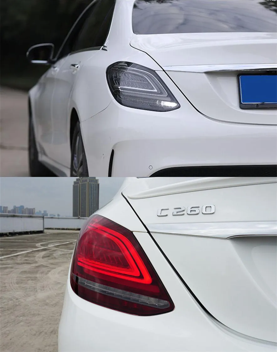 Auto Tail Light Parts for C Class W205 C180 C200 C260 20 15-20 21 Taillights Rear Lamp LED DRL Signal Brake Reversing Parking FACELIFT