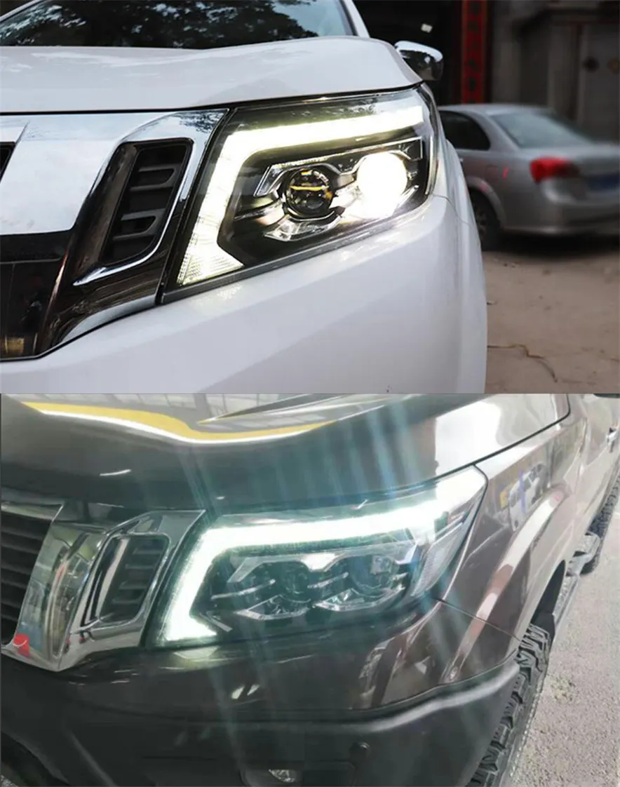 Auto Car Head Light Parts For Navara NP300 20 17-2021 Modified LED Lamps Headlights Daytime Running Lights
