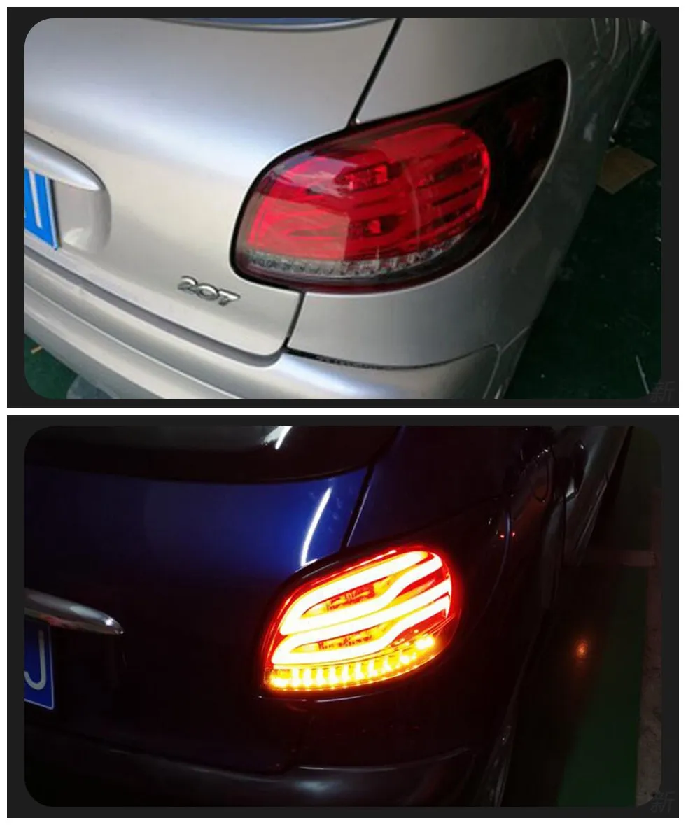 Taillights For Peugeot 206 Tail Lights 2004-2008 206CC LED Tail Lamp 207 LED DRL Brake Signal Reverse Lights