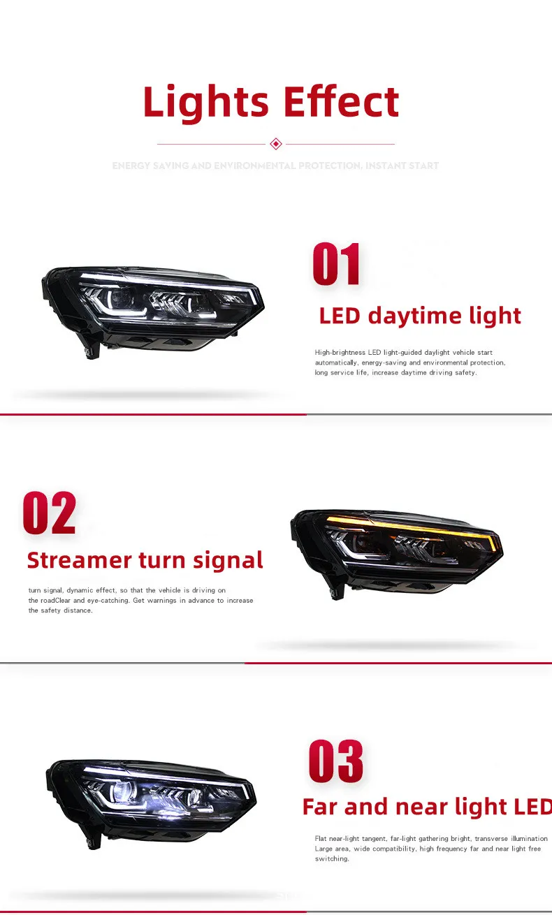 Headlight All LED For VW TAYRON 20 19-20 22 LED Front Headlight Projecto Headlight DRL Hid Head Lamp