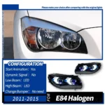 Headlight Assembly For BMW X1 E84 20 11-20 15 12V LED Headlight Angel Eye DRL Hid Bi Xenon Head Lamp - Image 6