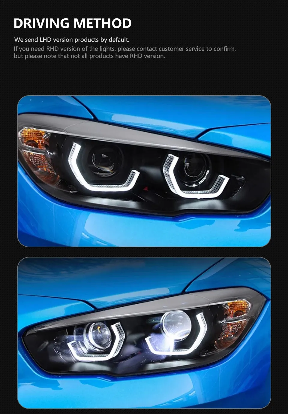 Headlights Assembly for BMW F20 LED Headlight 20 15-20 18 1 Series 116i 118i Front Lights DRL Low/High Beam Turn Signal