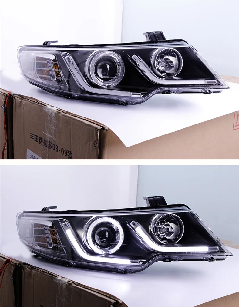 Car Styling Head Lights for KIA Forte 2009-2015 Forte Coupe Headlights LED Angel Eye Daylight Lens Xenon Lamp Signal Headlamp