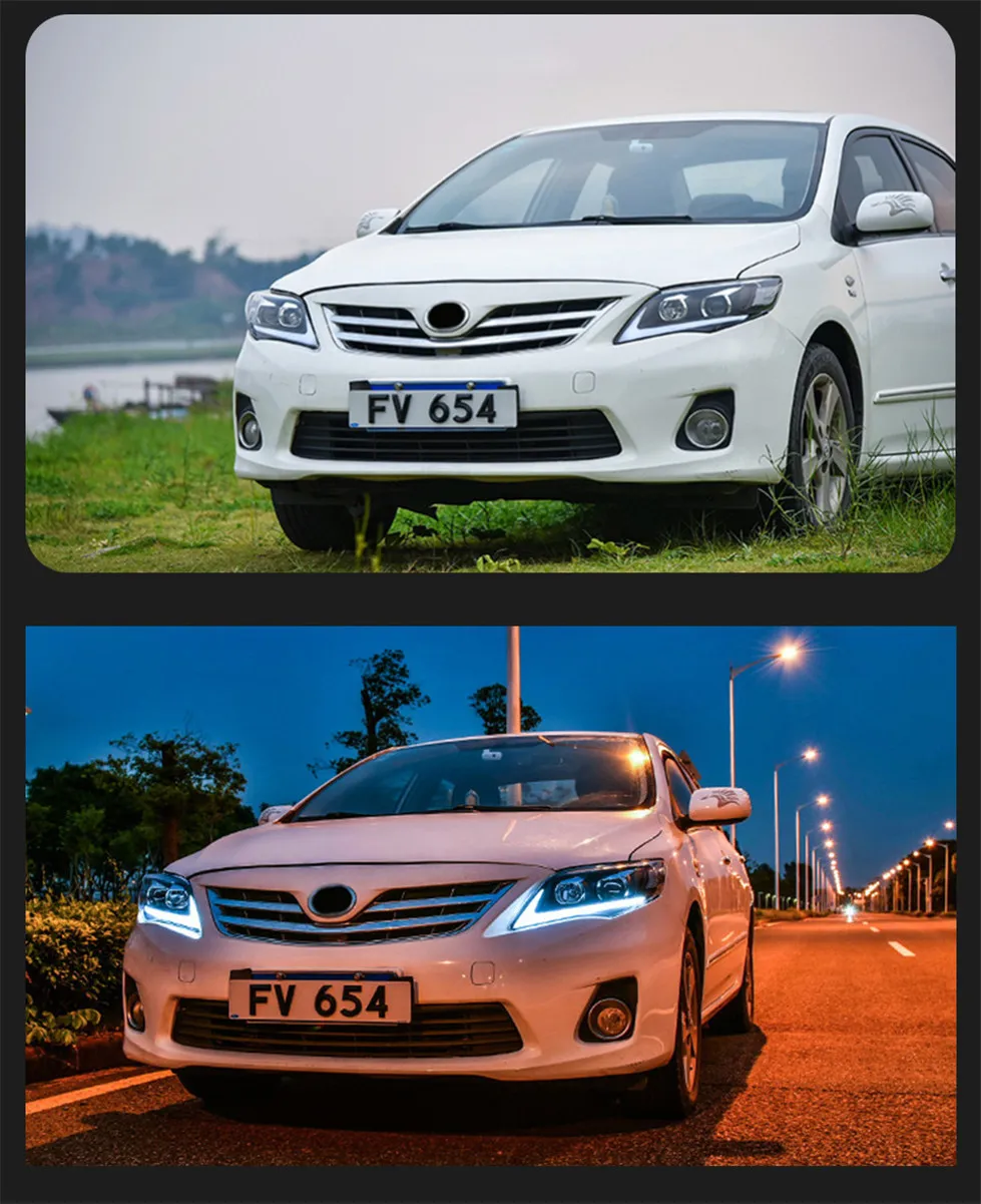 LED Headlight Bulbs For Toyota Corolla 20 11-20 13 Replacement Daytime Running Lights High Beam Head Lights