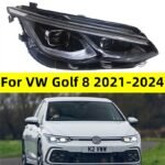 For VW Golf 8 20 21-2024 Headlight Assembly Upgrade LED Lens Headlight Daytime Running Light Golf 8 Auxiliary High Beam