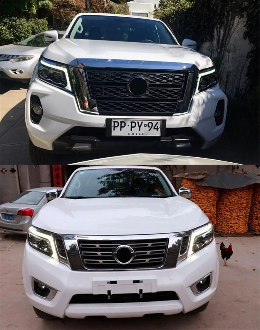 Auto Car Head Light Parts For Navara NP300 20 17-2021 Modified LED Lamps Headlights Daytime Running Lights