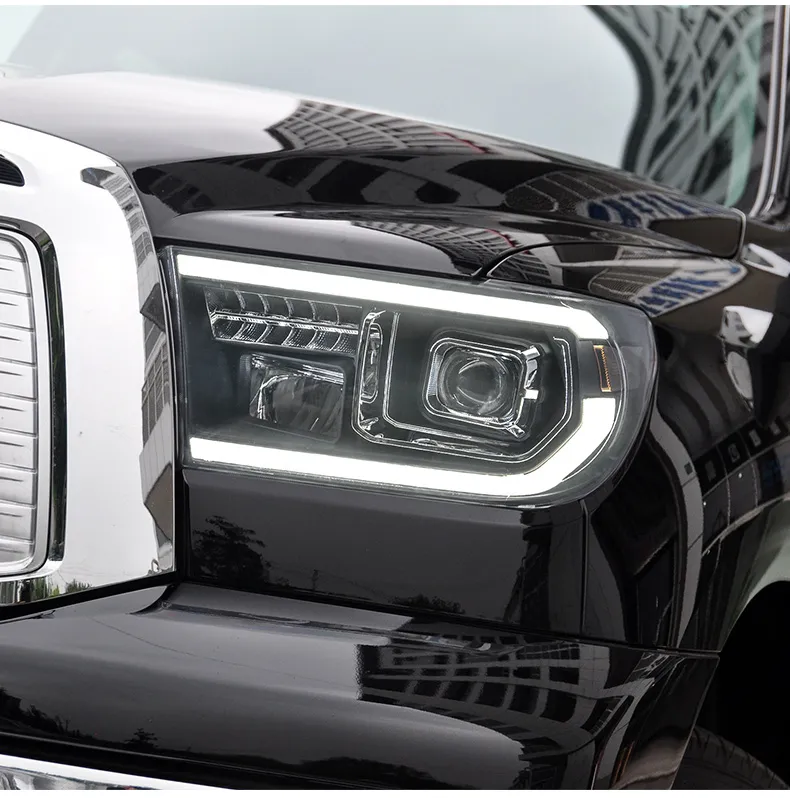 Car Lights Upgrade For Toyota Tundra 2007-2013 All LED Signal Headlights High Beam Parking Lamp Assembly