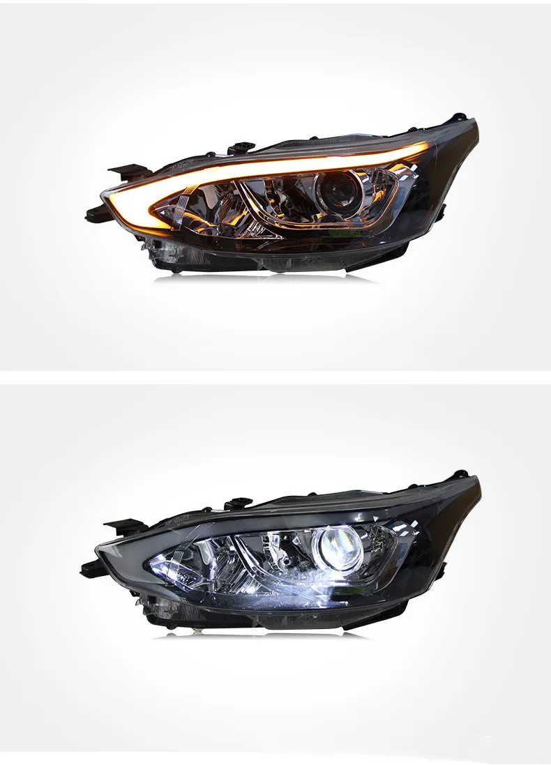 Headlight Assembly For Toyota Yaris L 2017-2022 Bifocal Lens Driving Lights LED Dynamic Signal Front Lamp