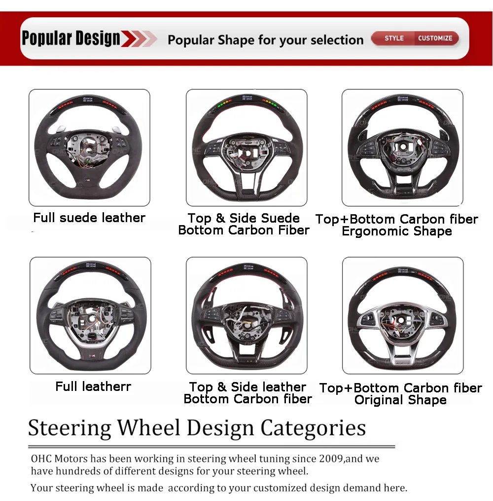 100% Real Carbon Fiber LED Performance Steering Wheel for Cadillac CT4 CT5 CT6 XT4 XT5 XT6 ATS Escalade