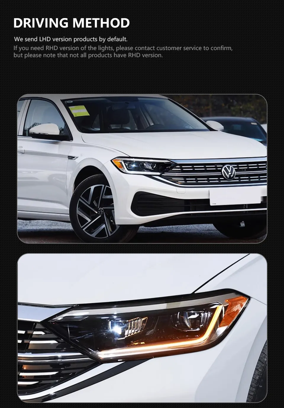 Car Front Lamp for VW Jetta Sagitar 20 19-2023 Jetta mk7 LED Auto Headlight Assembly Upgrade Dynamic Turning Signal Lamp
