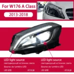 LED Headlight For Mercedes Benz W176 2013-20 18 A45 A180 A200 LED Lens Blue DRL Flow Turn Signal Head Lamp Assembly - Image 7