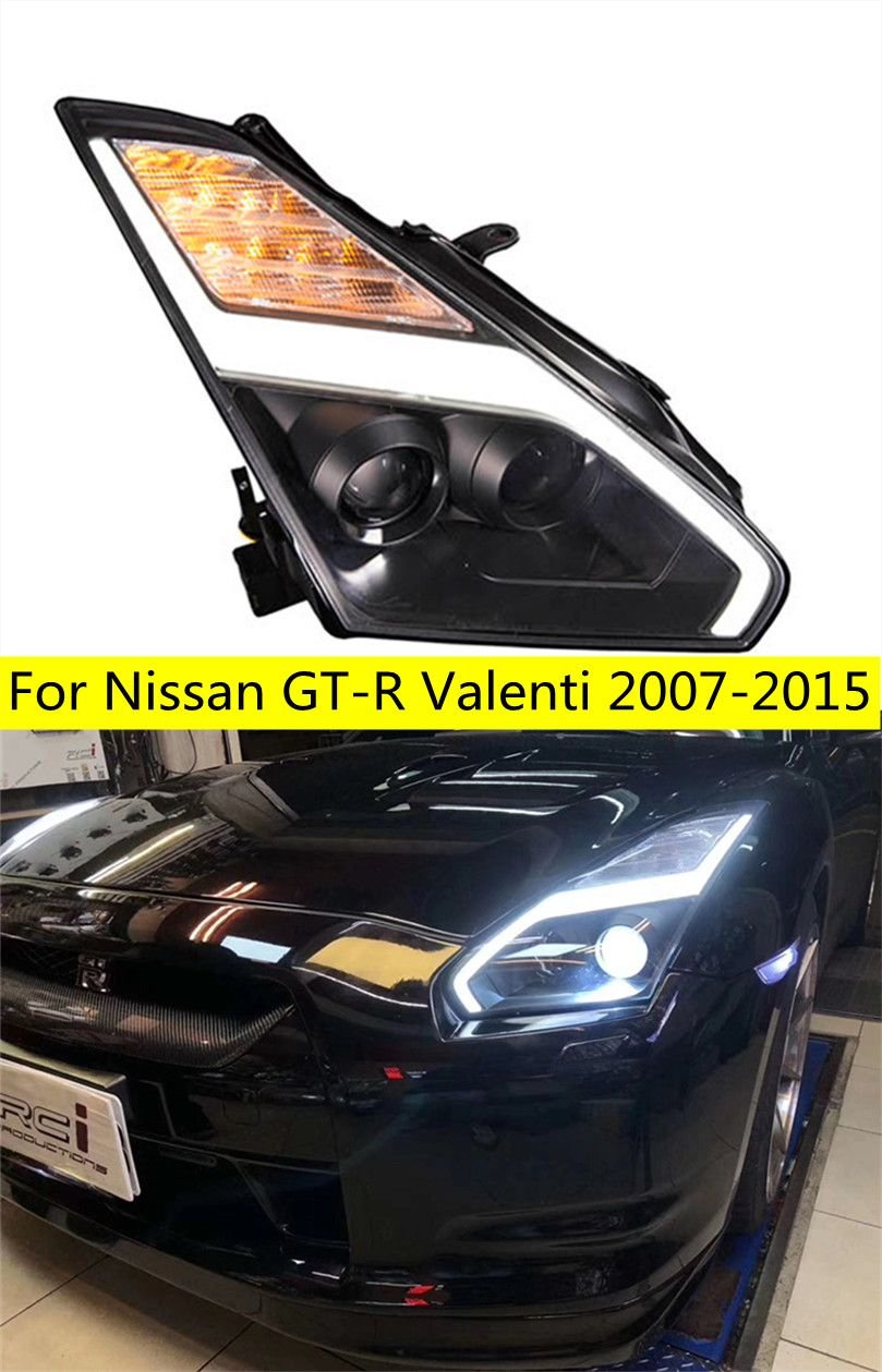 rBNaEmJf06-AXI5gAANPoP-cyIM572 All LED Head Lamp For Nissan GT-R Valenti LED Headlight 2009-17 GTR DRL Turn Signal High Beam Angel Eye Projector Lens - Image 1