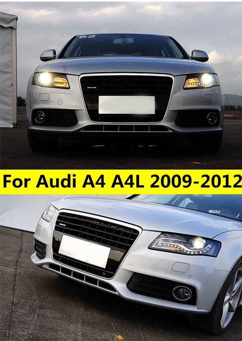 rBNaEmJo7ZOAdTwcAAQLZxGHZD8695 Head Lamp For Audi A4 LED Headlight 2009-2012 Headlights A4L DRL Turn Signal High Beam Angel Eye Projector Lens - Image 1