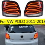2 Colors Taillights For VW POLO 2011-20 18 Tail Light Benz Type LED DRL Style Running Signal Brake Reversing Parking Lighthouse Facelift
