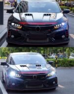 Car Lights For Civic X FC1 FC2 FC5 20 16-2021 LED Diamond Headlights DRL Dynamic Turn Signal Lamp Accessories Assembly Upgrade - Image 4