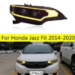 LED Headlight For Honda Jazz Fit Headlight Assembly DRL High Beam Light Streamer Turn Signal 20 14-20 20