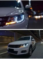 Car Styling For VW Tiguan 2007-2012 LED Headlight DRL Fog Lamp Turn Signal Light Low And High Beam Angel Eyes Projector Lens - Image 5
