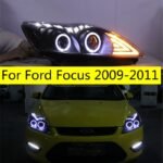 Car Front Lights For Ford Focus LED Headlight 2009-2011 DRL Turn Signal Day Beam Dipped Headlights High Beam Angel Eye