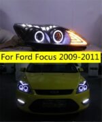 Car Front Lights For Ford Focus LED Headlight 2009-2011 DRL Turn Signal Day Beam Dipped Headlights High Beam Angel Eye