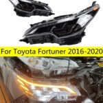 Car Head Lights Parts For Toyota Fortuner 20 16-20 20 LED Front Matrix Headlight Replacement DRL Daytime Light Projector Facelift