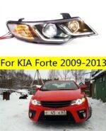 2 PCS Auto Car HeadLight Parts For KIA Forte 2009-2013 LED Lamps Headlight Replacement DRL Dual Beam Lens Headlights