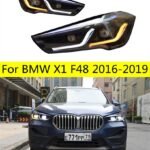 Front HeadLights For BMW X1 F48 20 17-20 21 LED Headlights Blue DRL Turn Signal High Beam Angel Eyes Parking Light