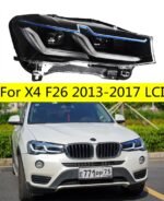 All LED Headlights For BMW X4 F26 2013-20 17 LCI Front Head Lights Fog Lamp Replacement DRL Daytime Light Facelift