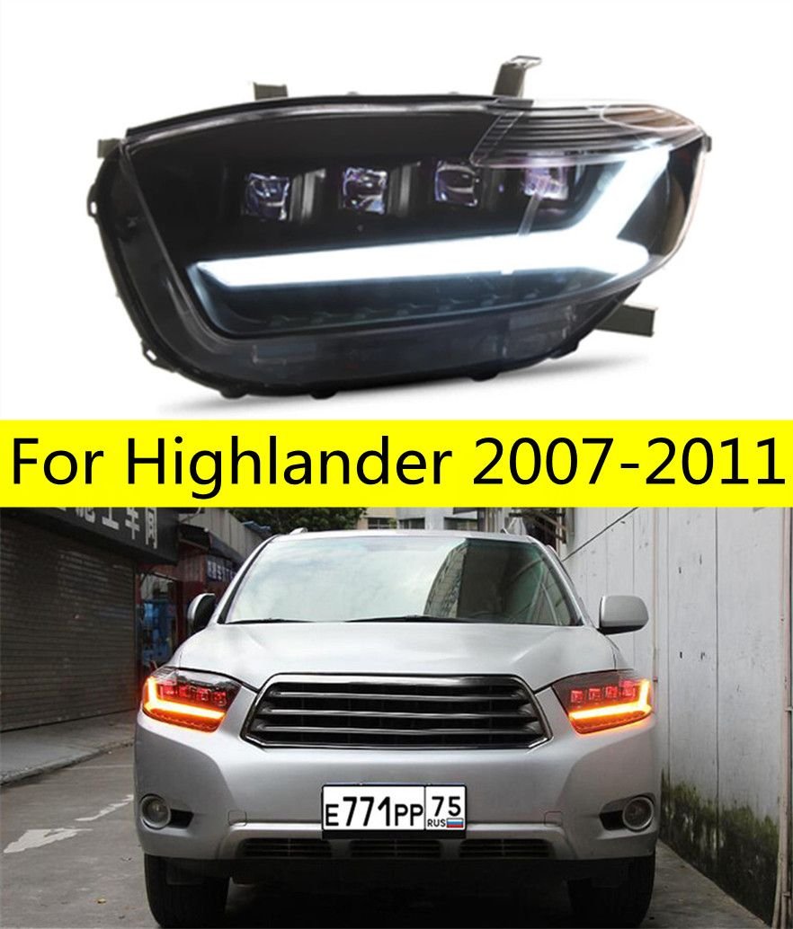 rBVaE2LslJyAEp4yAALH6_c5nmY529 Auto Lamps for Toyota Highlander Headlights 2007-2011 Kluger LED Headlight DRL High Low Beam LED Head Lamp Accessories - Image 1
