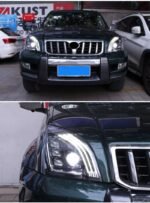 2 pcs head lamp For Toyota Prado 2003-2009 Land Cruiser LED daytime turn signal headlights high beam working lights - Image 2