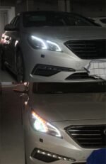Auto Head Lights For Sonata 9 LED Headlight 20 15-17 Hyundai DRL Turn Signal High Beam Angel Eye LED Daytime Light - Image 3